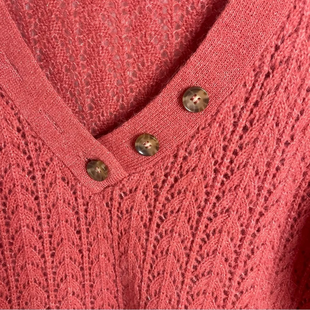 Marine Layer Evelyn Alpaca Blend Knit Sweater in Coral/ Mineral Red​